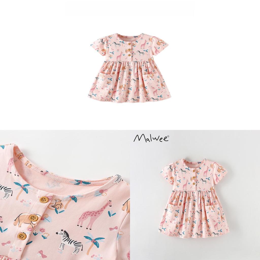 Summer Girl Dress With Soft Cotton Fabric And Floral Pattern For Toddler Girls
