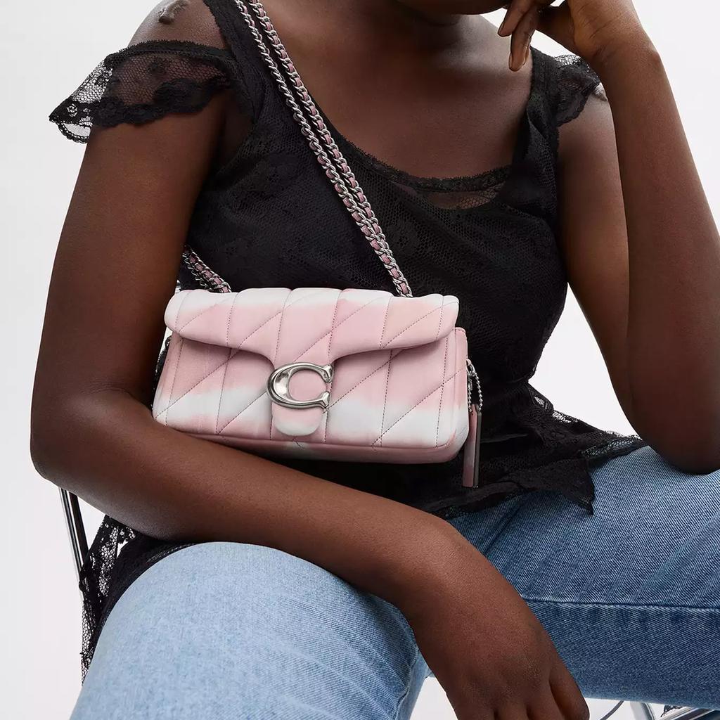 Coach Tabby 20 Classic Logo Napa Leather Crossbody Shoulder Bag Small Unisex bags White Pink CU081-LHPMC