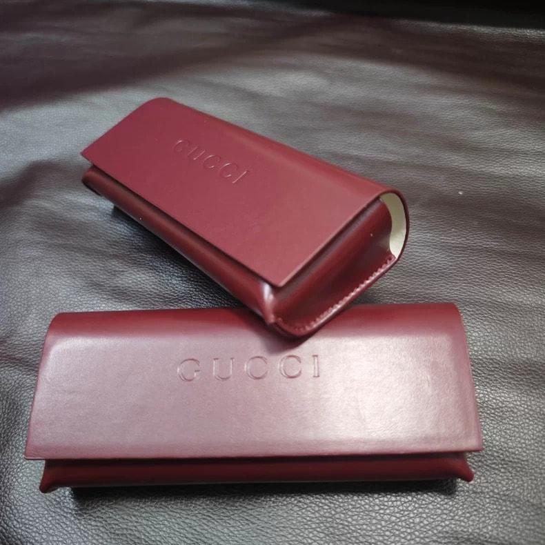 Gucci Custodia in Pelle Bordo Occhiali da Sole