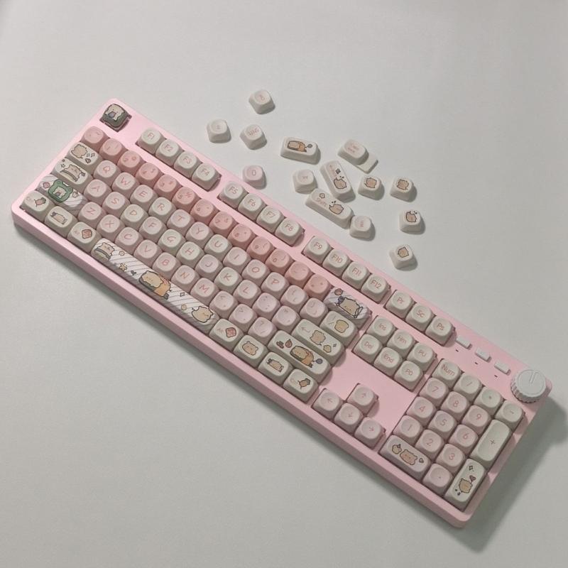118 Tasten Pinkes Schwein Tastenkappen PBT Farbsublimation MOA Profil für Schalter Passend für 61/64/68/87/96/104/108 Tastatur Tastenkappen