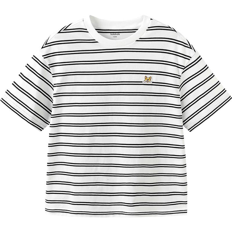 Balabala Kids Striped Quick-Dry Short Sleeve T-Shirt