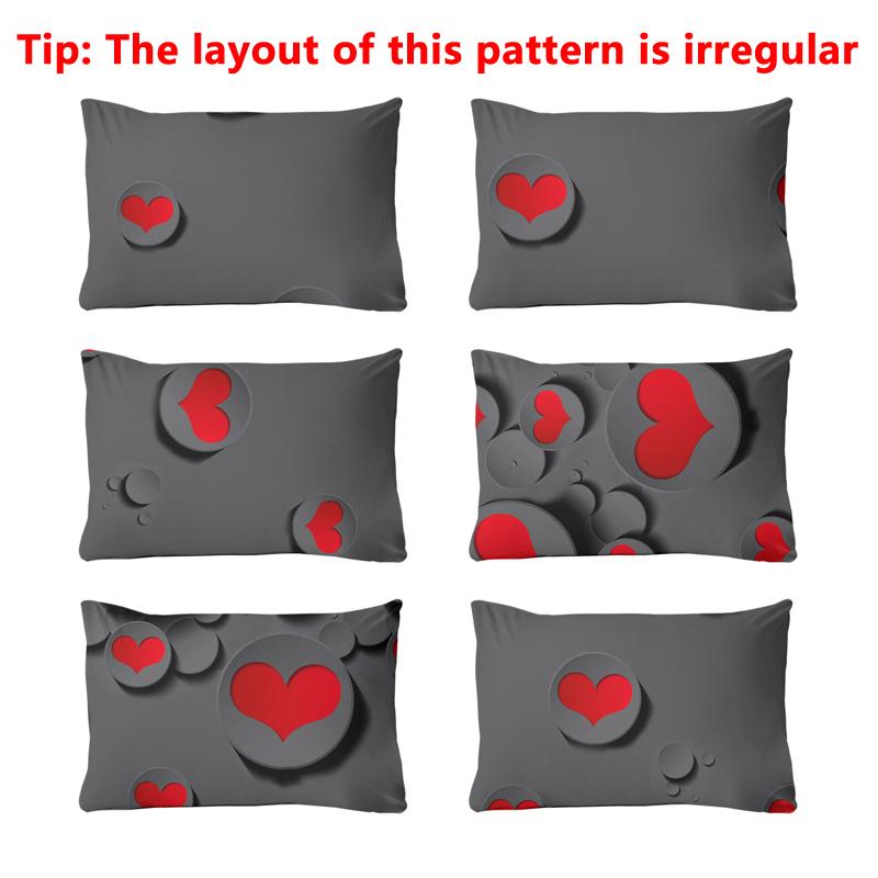 Simple 3-Piece Modern Heart-Shaped Pattern Matte Three Piece Fitted Sheet Set, Bedroom Printed Bed Cover Set, Bedding