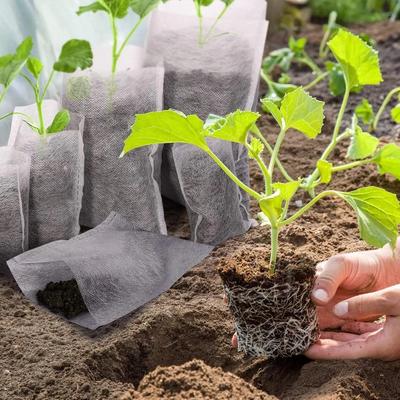 500/100pcs Degradable Non-woven Plant Grow Bags Sapling Seed Nursery Bag Grow Pockets Planting Cultivation Pouches Garden Tools