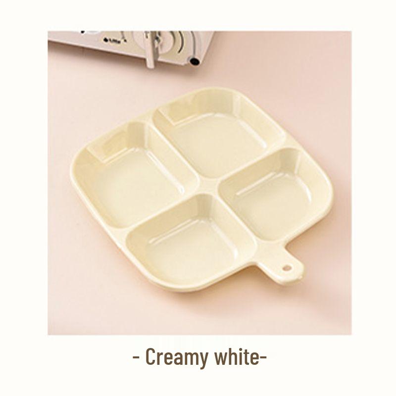 

Настенная тарелка для хот-пота и соевого соуса - Разделенная тарелка для хранения кухонной посуды. 1 Piece Cream White - 4 Compartments, Durable