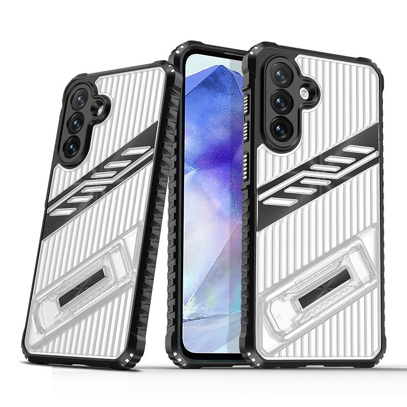 for Samsung galaxy A35 A55 5G shockproof phone case with invisible stand camera protection
