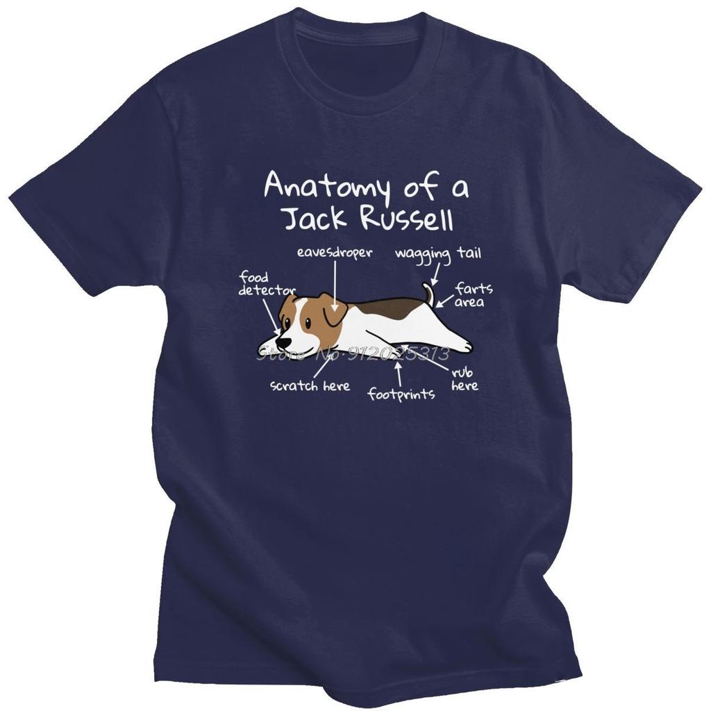 Unisex Anatomy Of A Jack Russell Terrier T-Shirt Kurzarm Baumwoll-T-Shirt Sommer Hundehalter Geschenk T-Shirt Lockere Passform Kleidung