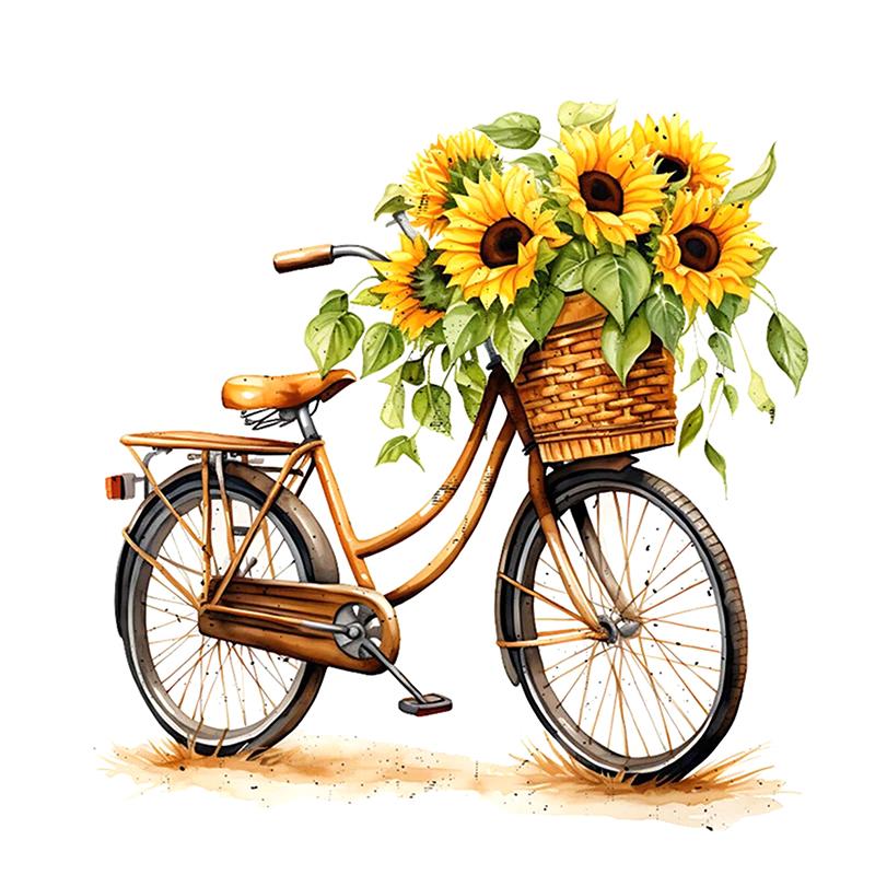 Sunflowers Bouquet Wall Sticker Bathroom Toilet Decor Living Room Cabinet Refrigerator Home Decoration Decals