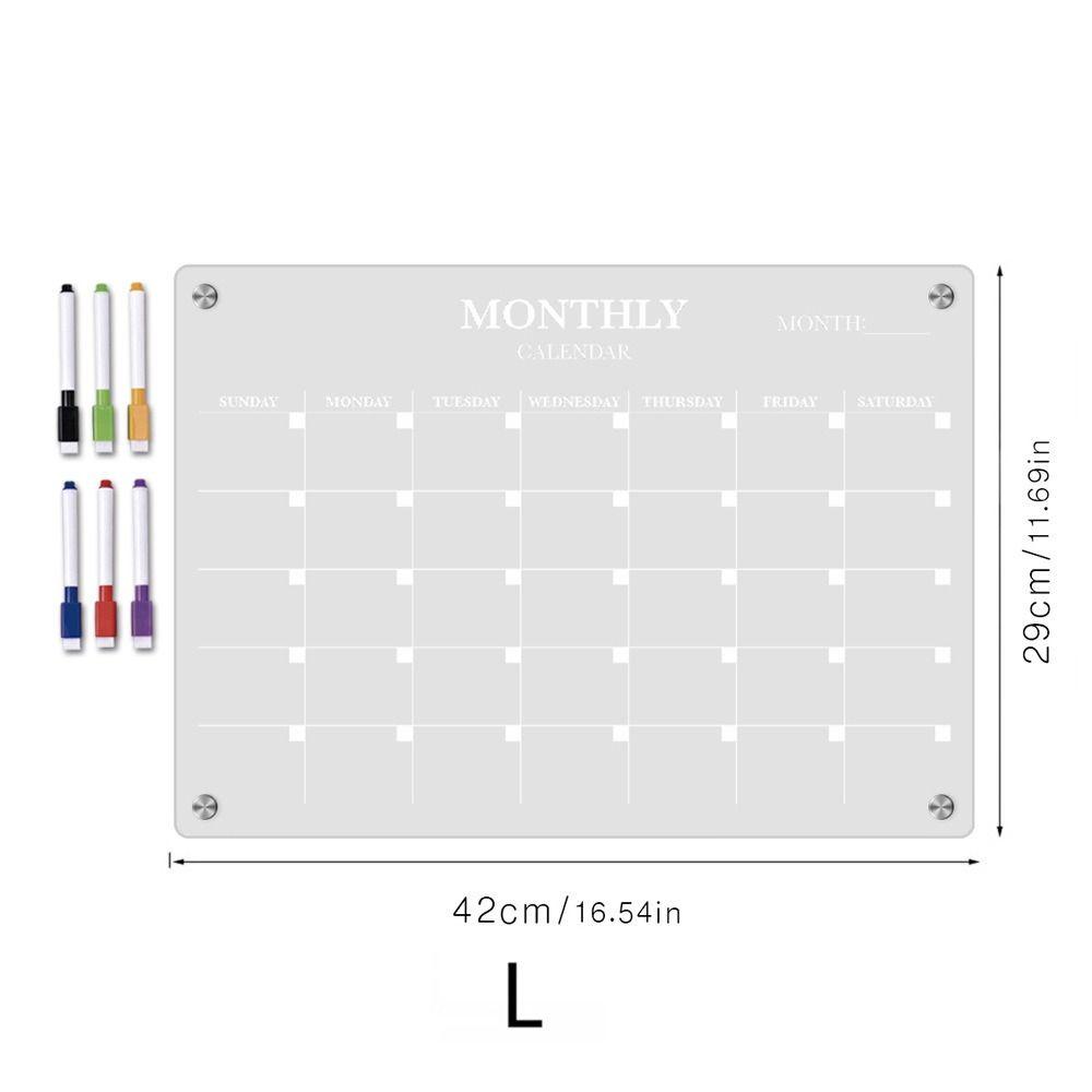 Klarer Monatskalender Memo Magnetische Planungs-Notiztafel Premium Notiz-Schwarzbrett-Set Küche
