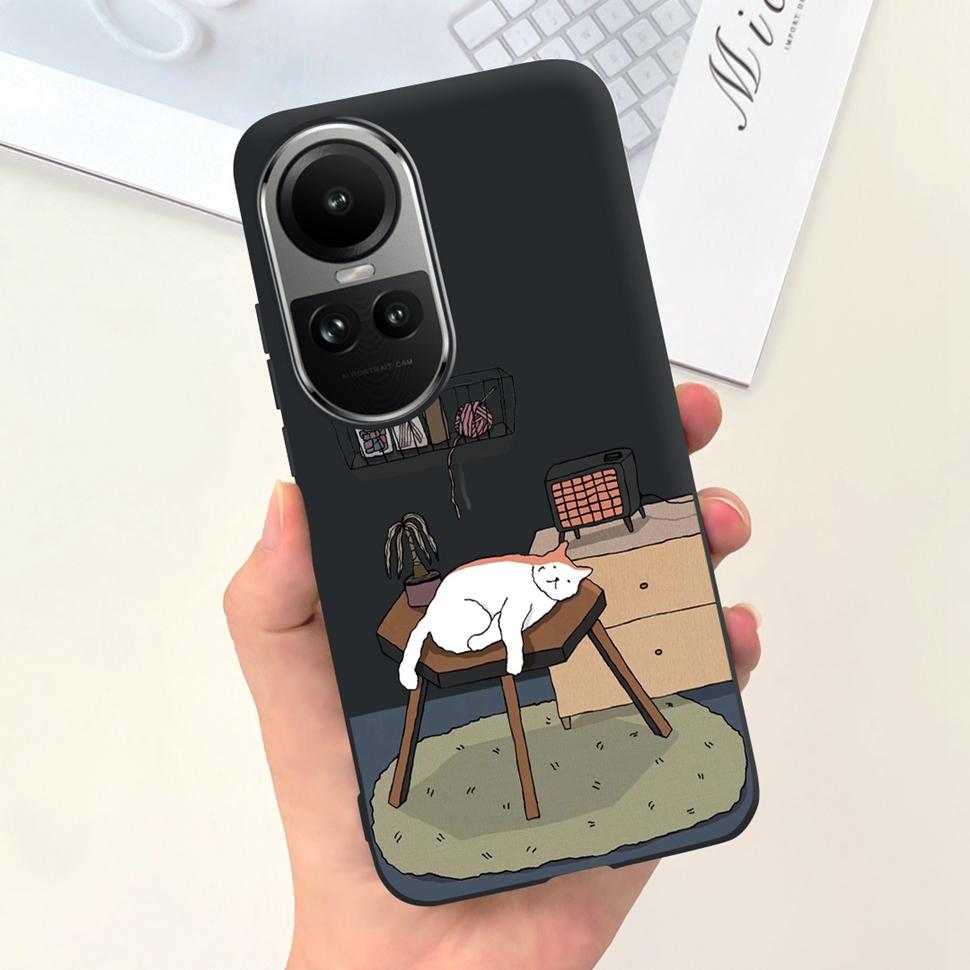 For Oppo Reno10 Case Luxury Colourful Painted Cover Soft Silicone Phone Case For Oppo Reno 10 Reno10 Pro 5G Back Cover Bumper