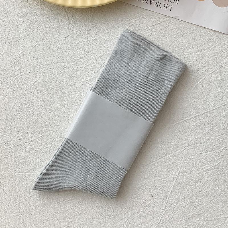 

Женские весенне-осенние тонкие однотонные конфетного цвета с широким голенищем дышащие цилиндрические махровые хлопковые носки 1 pair серый/синий