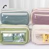 Large Capacity Pen Pouch Solid Color Pencil Case Fashion Pencil Bag  Back To School