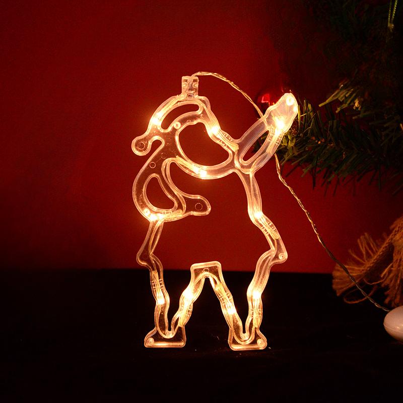 Christmas LED Lights Snowflakes Santa Claus Hanging Suction Cup Lights Window Decorations New Year Decorative Lights Home Decor