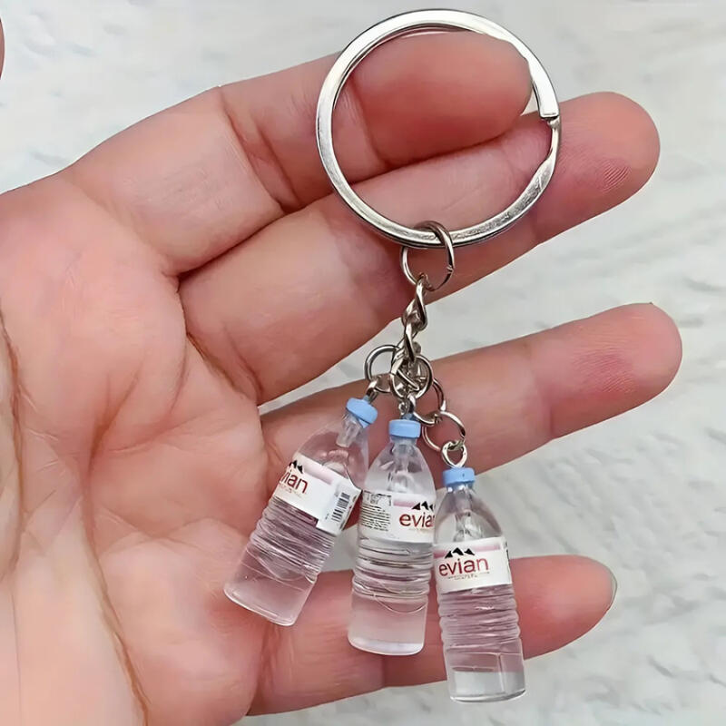 Mini water bottle, water shaped keychain, amulet keychain, lucky keychain