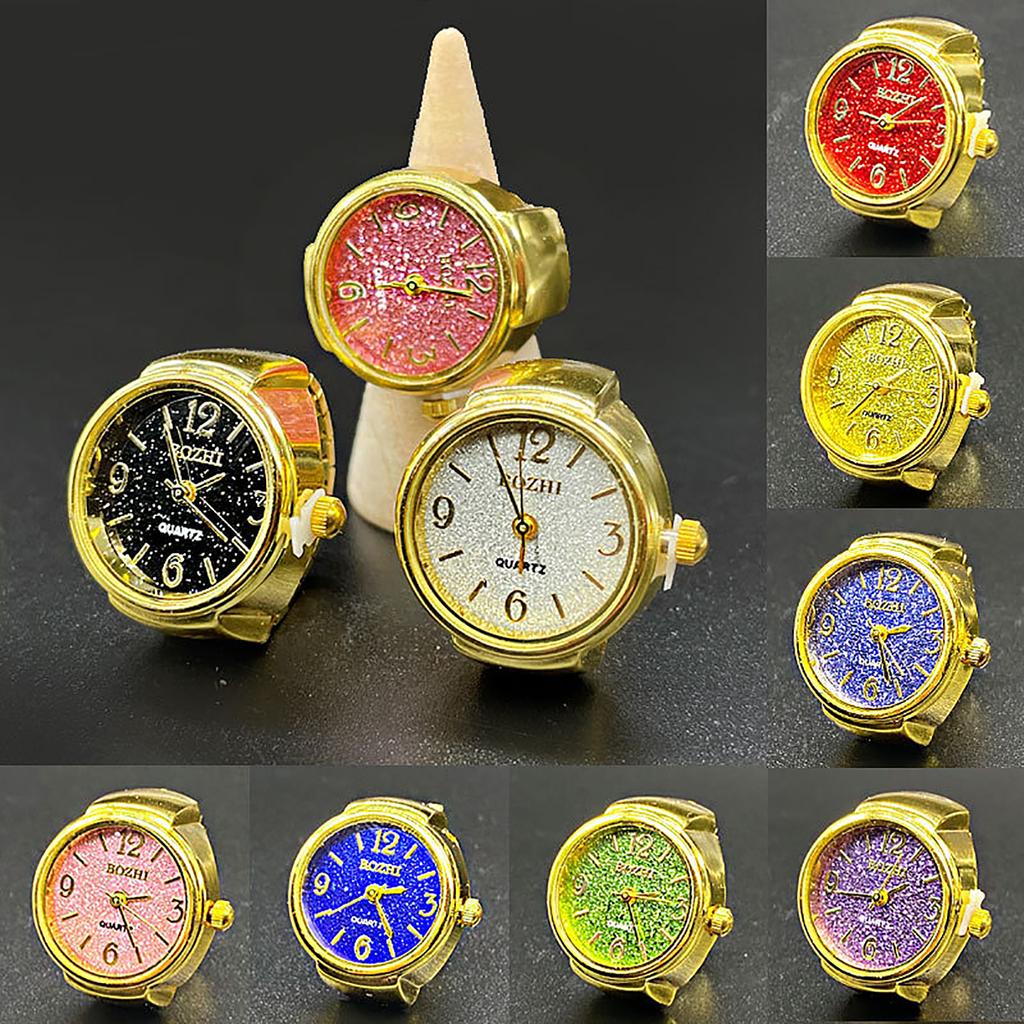 Ring Watch Fashion Square Ring Shape Watch Personality Creative Retro Style Ring Electronic Watch