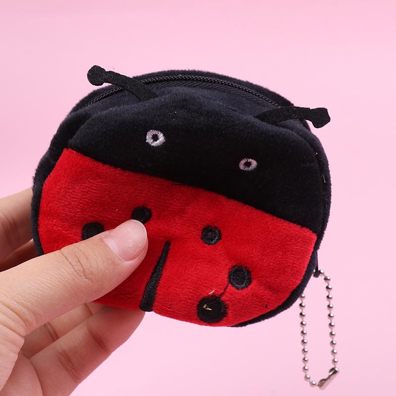 Coin Purse Cartoon Zipper Plush Three-Dimensional Coin Purse Wallet Key Holder