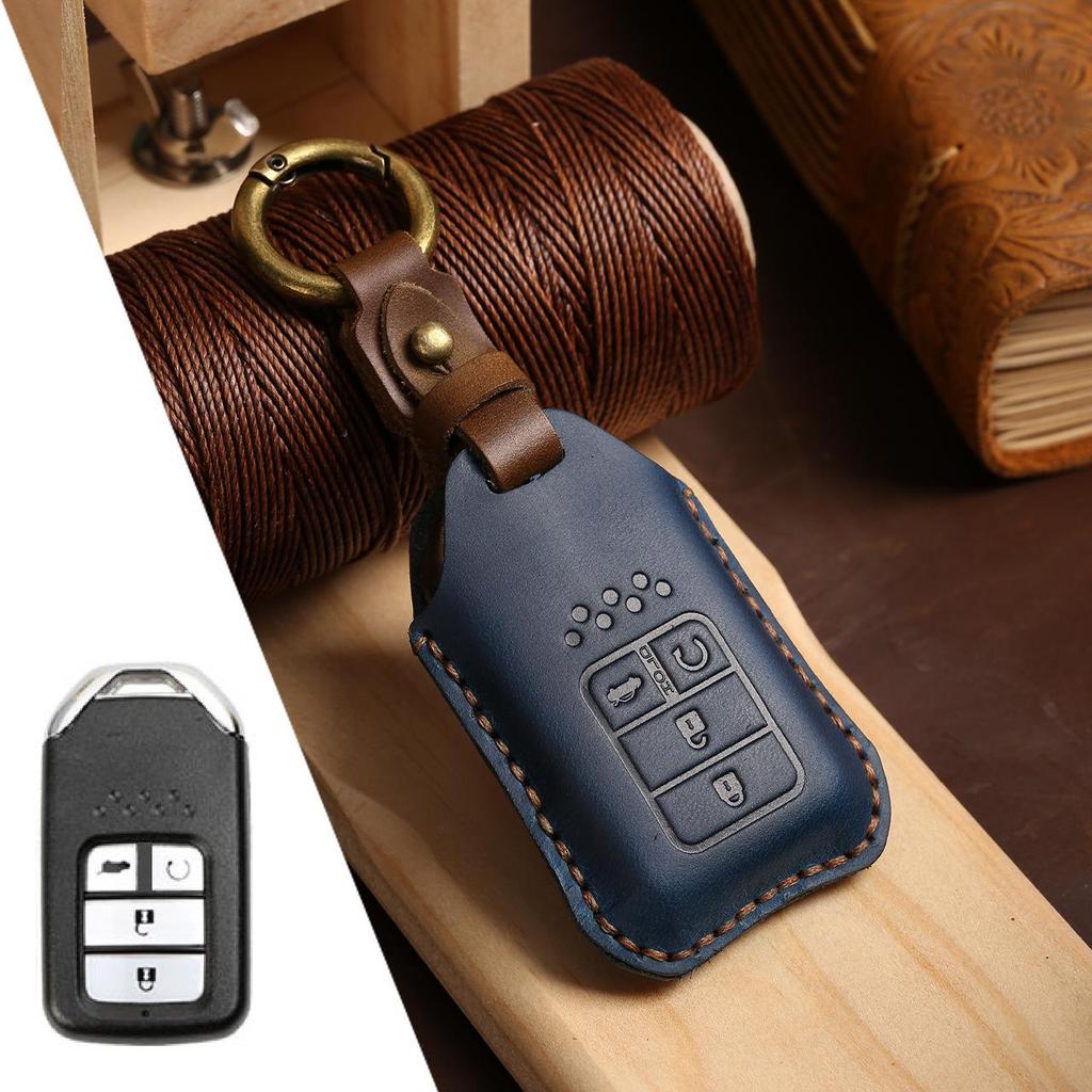 Genuine Leather Key Cover for Honda Civic & Accord - Full Wrap Cowhide Protection