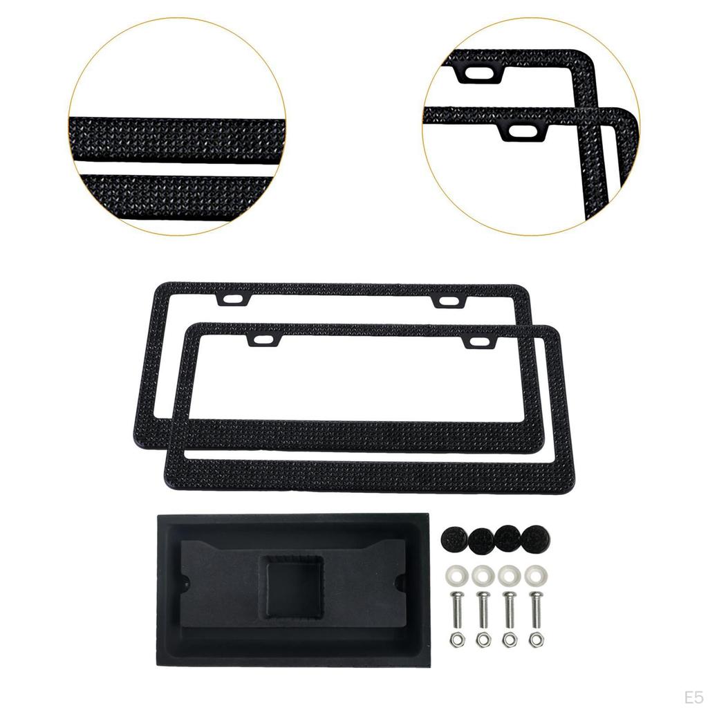 2 Pack Car License Plate Frame for Women in Stainless Steel with Rhinestones