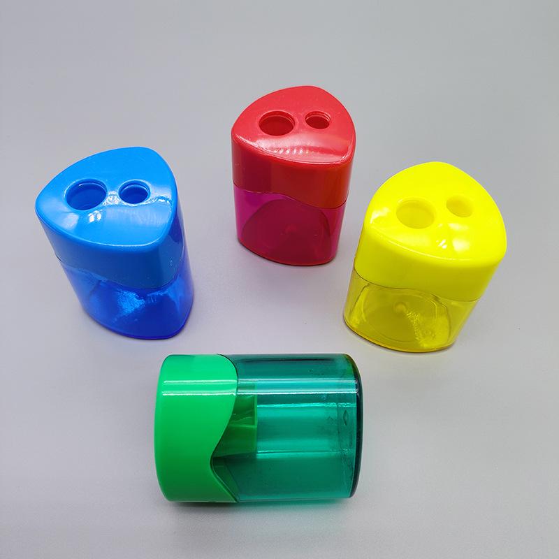 Double Hole Manual Pencil Sharpener with Print Advertising Logo - Ideal for Students and Gifts