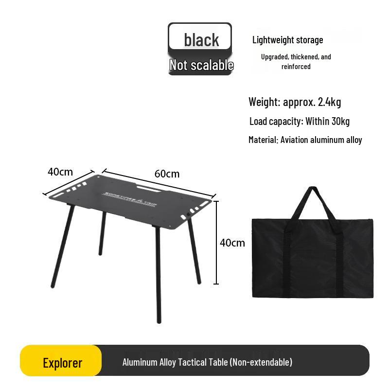 Portable Aluminum Tactical Table: Lightweight, Multifunctional, Height-Adjustable for Camping and Picnics
