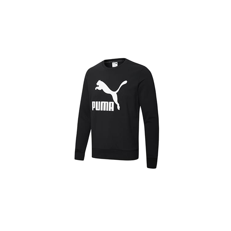 PUMA CLASSICS Sweatshirts Men's Black Crew Neck Moderate Regular 599296-01