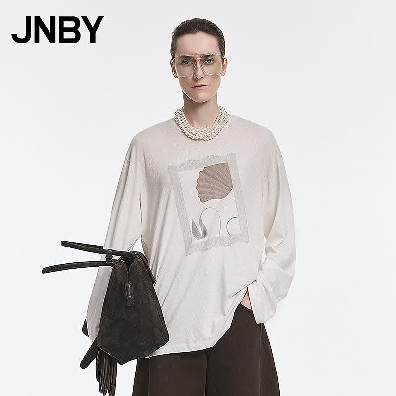 JNBY 2026 Autumn Loose Round Neck T-Shirt XS