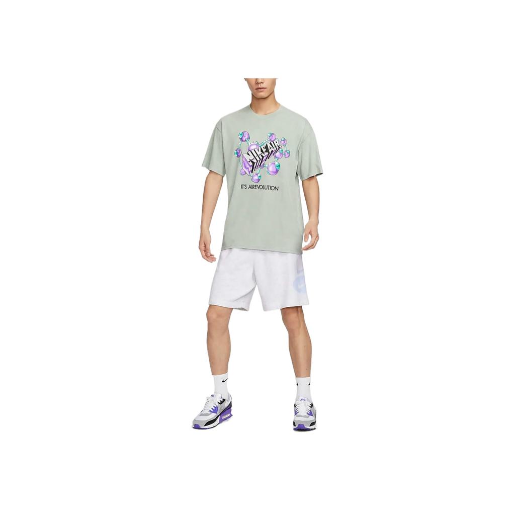 Nike Logo Print Outdoor Casual Sports Crew Neck Short Sleeve T-Shirt Men Tops Horizon-Green FZ5400-370
