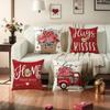 Pillowcase Valentine's Day Linen Print Sofa Decorative Cushion Cover
