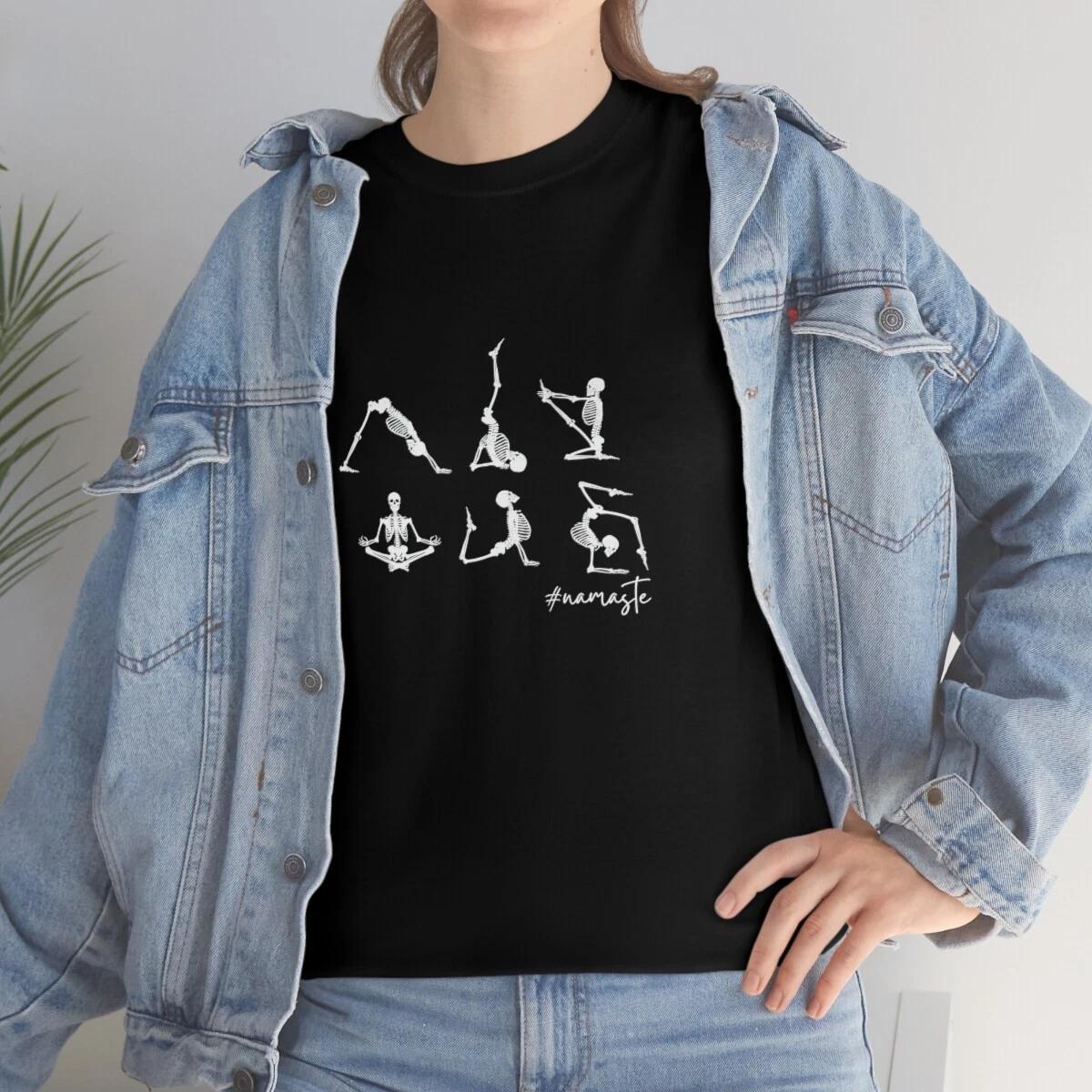 Yoga Meme shirt - Halloween Yoga Shirt / Namaste T-shirt / Skeleton Yoga T-shirt XL