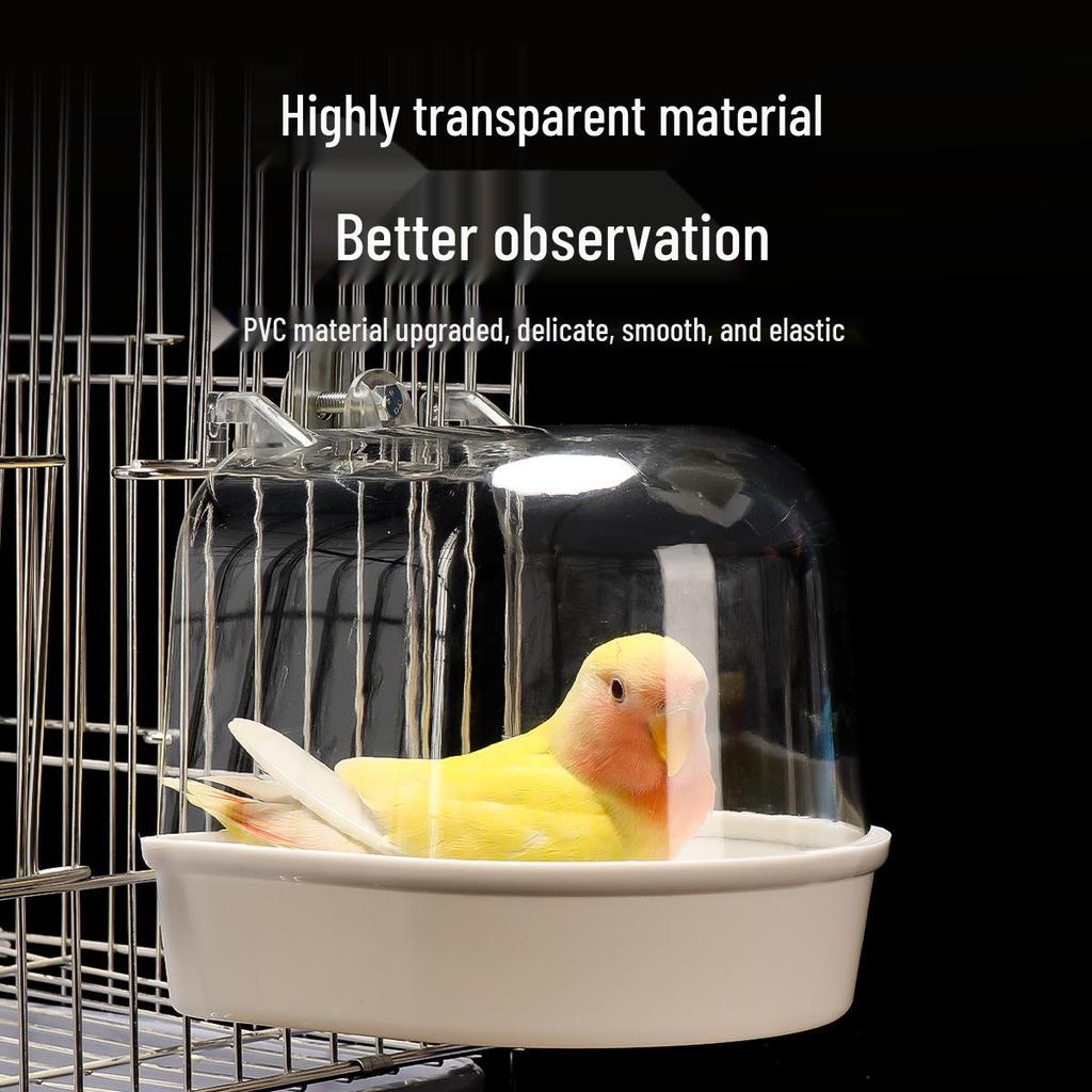 Transparent Large Bathing Basin Toy for Birds - Suitable for Mynas, Cockatiels, Lovebirds, Budgies