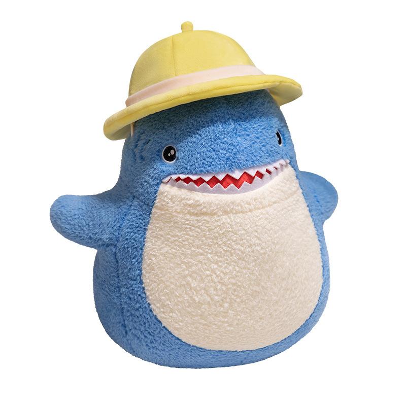 Cute Hat Shark Doll Plush Toy Blue Shark Doll Home Sofa Pillow Girl Rag Doll