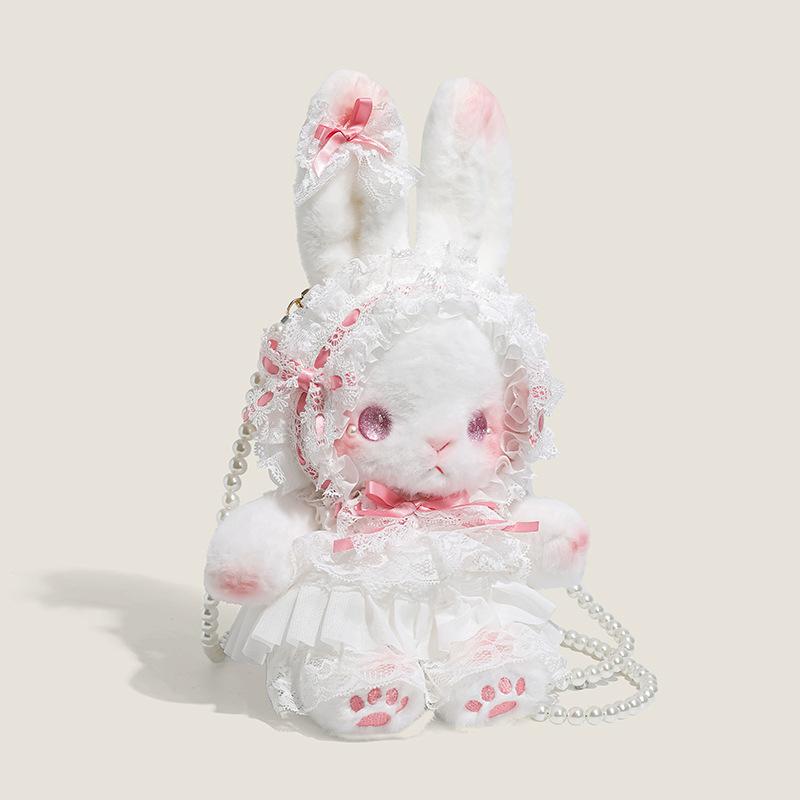 Cute Rabbit Plush Crossbody Bag Lolita Style Girls Kids Daily Shoulder Backpack