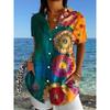 A Vintage Floral Print Vacation-Style Shirt for Mother'S Day