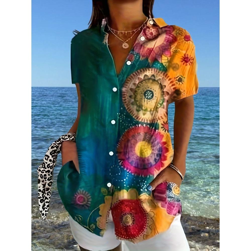 

A Vintage Floral Print Vacation-Style Shirt for Mother S Day S