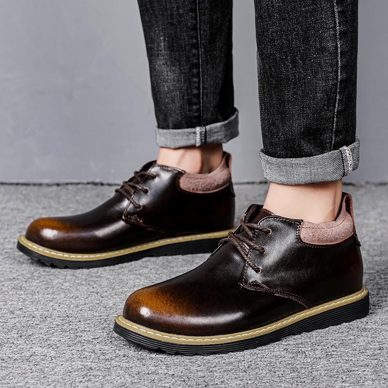 Fashion New Retro Mens Boots Classic Outdoor Leather Work Boots Luxury Brand Men Casual Shoes British Tooling  Footwear