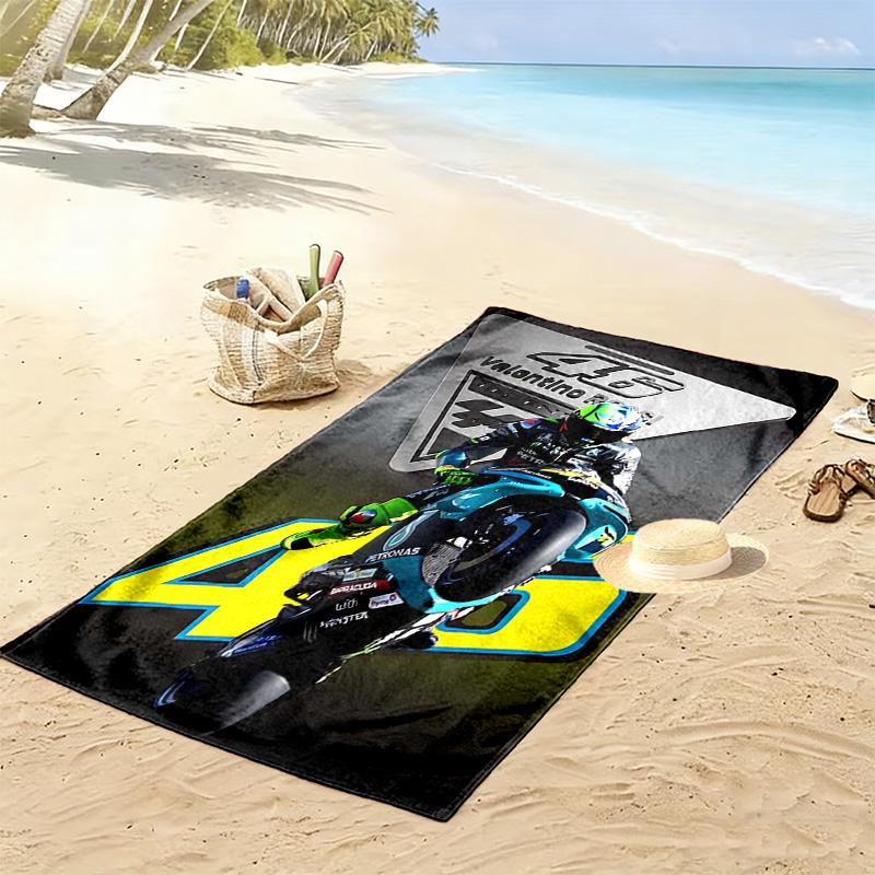 46 Motor Print Strandtuch, Großes Weiches Schnelltrocknendes Handtuch für Strand Camping Schwimmen