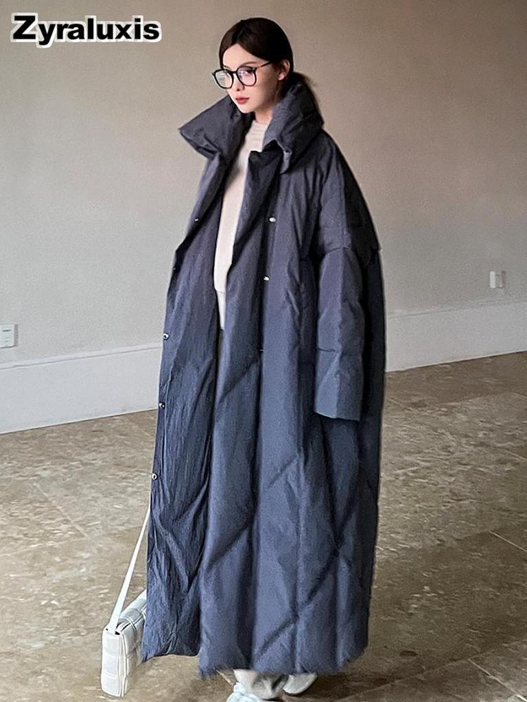 New Style Women's Cotton Puffer Jacket Mid-Length Loose Over Knee Thick Warm Coat Fashion Outerwear