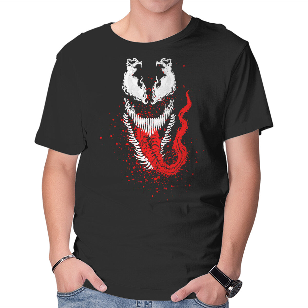 Unisex Crew Neck T-Shirt Vicious Alien Graphic Short Sleeve Casual Tee XXXXL