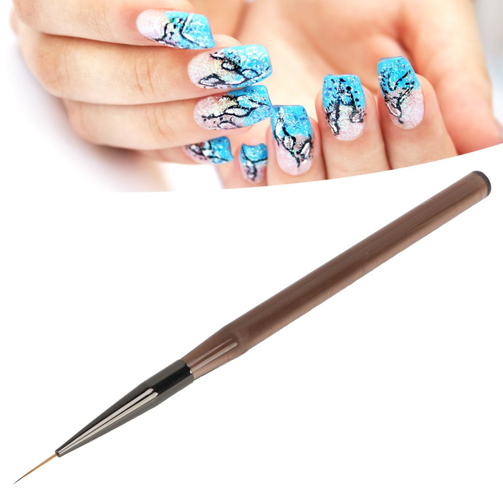 Nail Liner Brush Professional Rough Rod Nail Art Drawing Brush Transparent Coffee