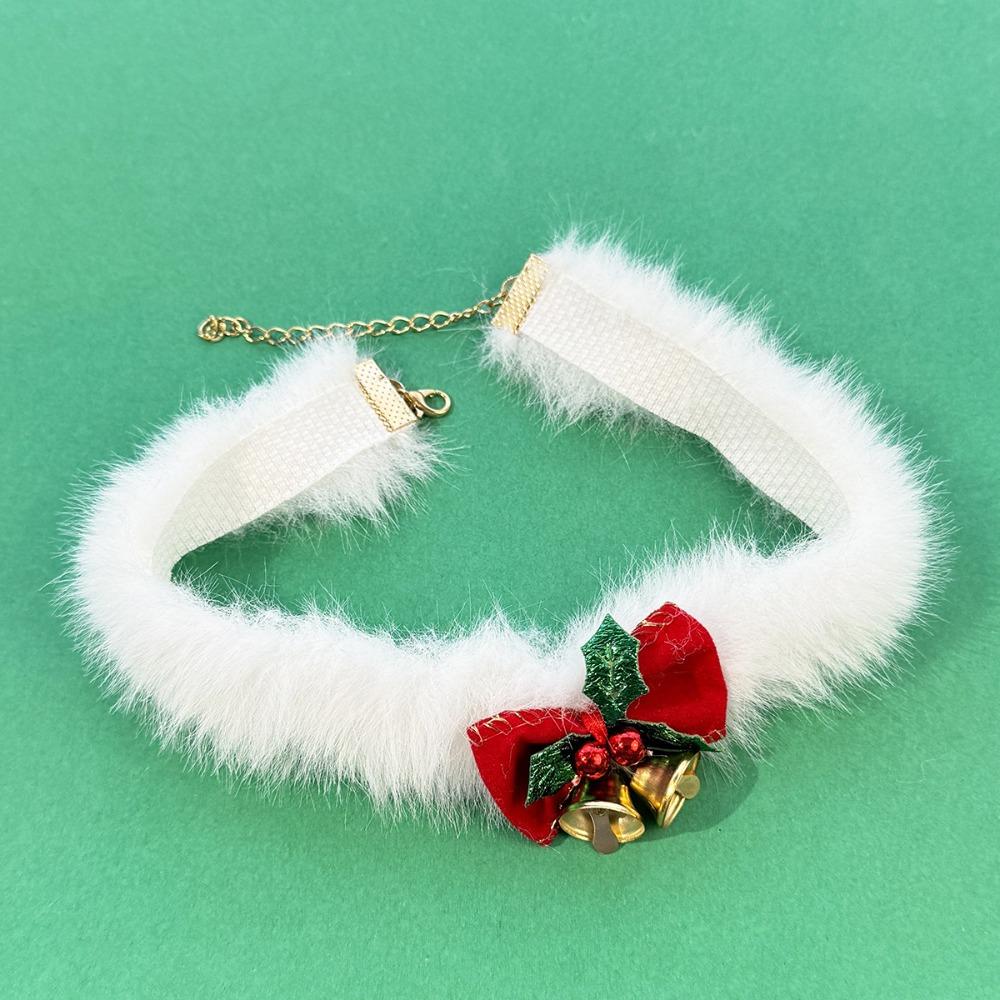Plush Christmas Choker Velvet Bowknot Xmas Clavicle Chain  Holiday Photography Accessories