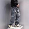 Men's Baggy Ripped Jeans Fashion Hip Hop Hole Streetwear Distressed Washed Trousers Straight Loose American Denim Pants