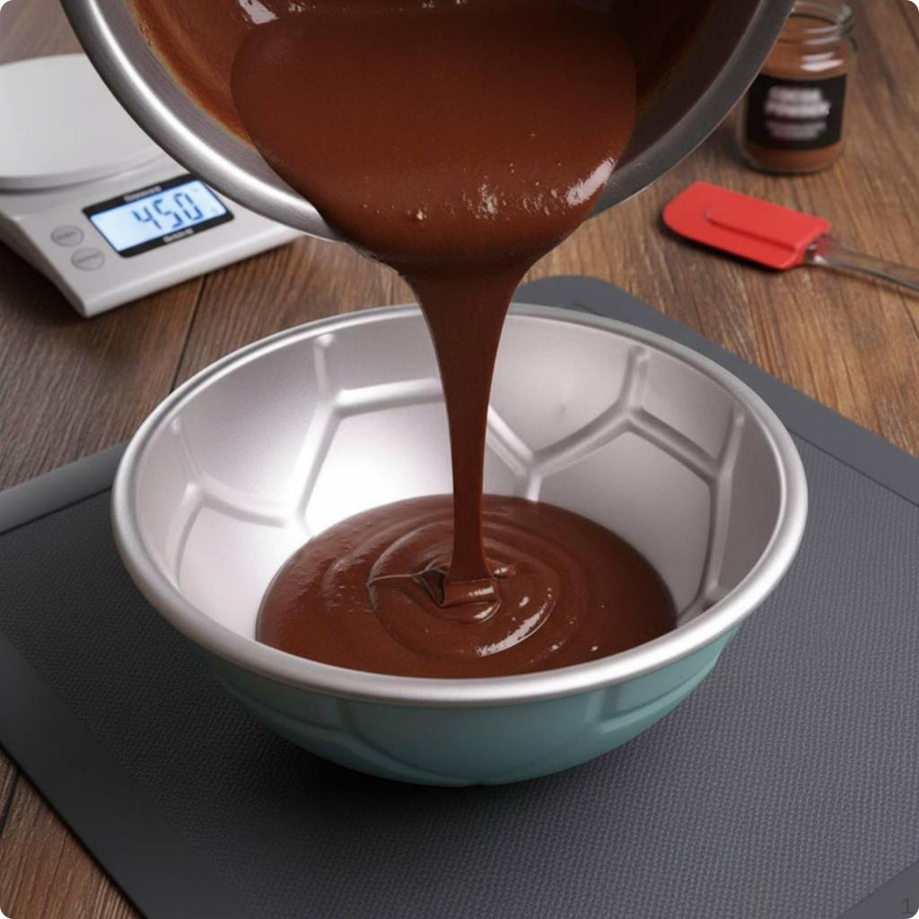 Soccer Cake Pan Anodized Finish Hemispherical Embossed Panel Design
