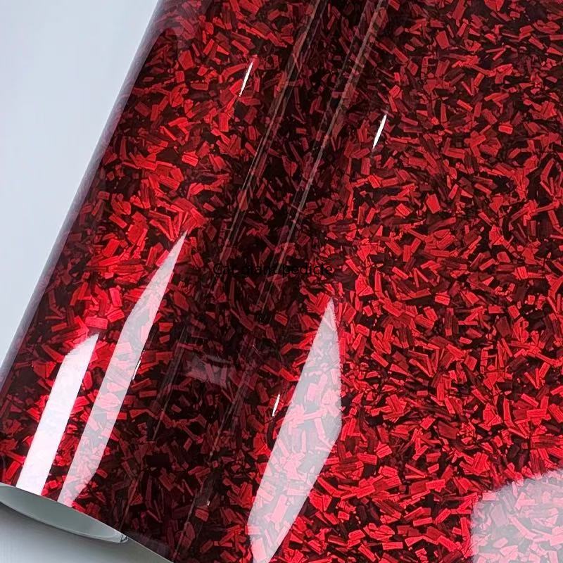 Highest quality golss Carbon Fiber Forging Red vinyl Wrap Film Car Wrap Film Non degumming Non fading quality Warranty 30cm X 2M