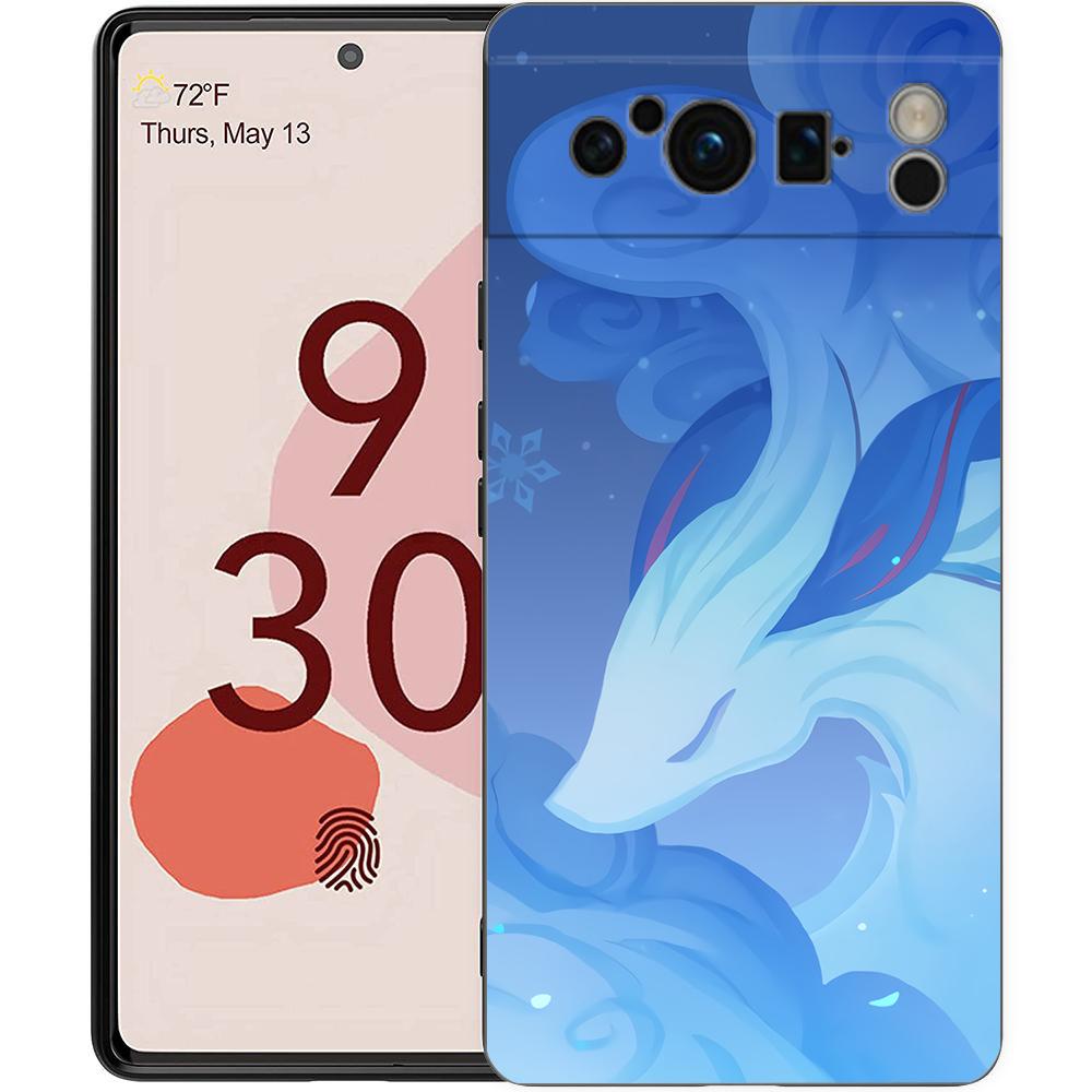 

Логотип Genshin Impact для Google Pixel 8 7 6 Pro 6A 5G Черный чехол для телефона Мягкая противоударная задняя крышка Силиконовый TPU чехол Coque Pixel 6