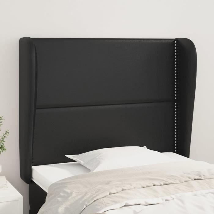 VidaXL Tête de lit avec oreilles Noir 103x23x118-128 cm Similicuir3117900