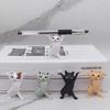 5pcs Dancing Cat Pen Holder Stand PVC Mini Desk Decor Cute Anime Figures Office Stationery Organizer for Students Gift