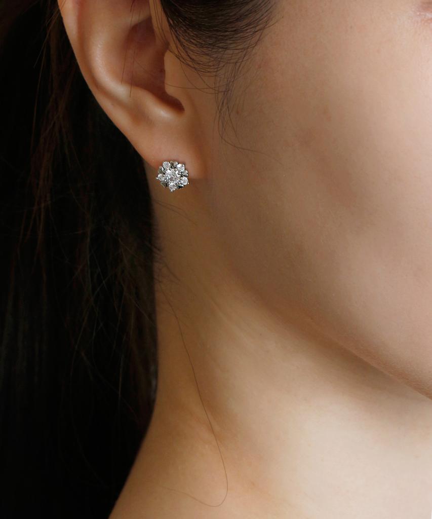 Noonoo Fingers [Silverpost] Heart Blossom Earrings