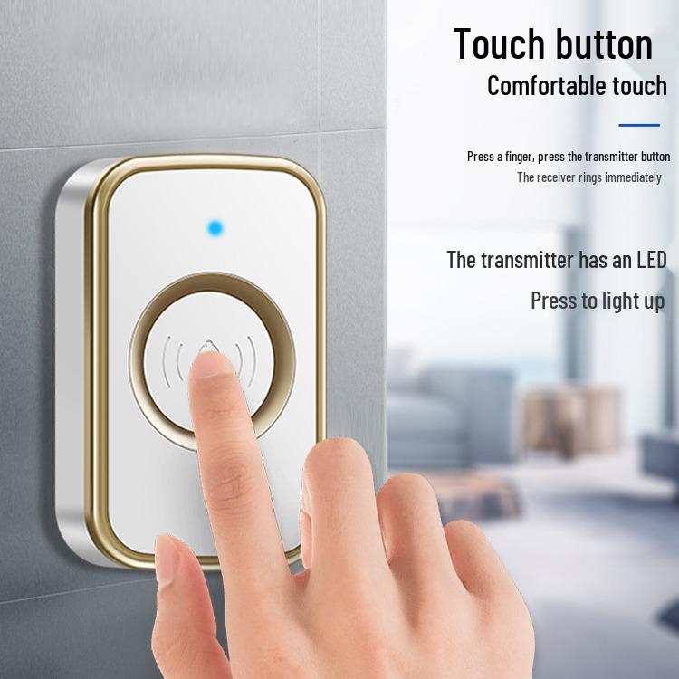 Long-Range Wireless Doorbell with Remote Control and Dual Chimes for Home & Elderly Assistance