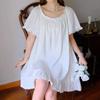 Short Sleeve Women's Pajama Dress Loose Princess Nightgown Casual Ruffle Nightdress  Female