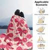 1pc Bow Printing Lightweight Flannel Blanket, Comfortable and Warm Blanket, for Camping Sofa Bed and Couch Office, Gift
