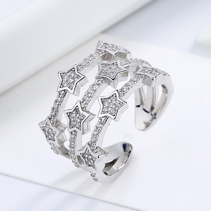European & American Minimalist White Diamond Star Zircon Ring - Hot Selling Jewelry